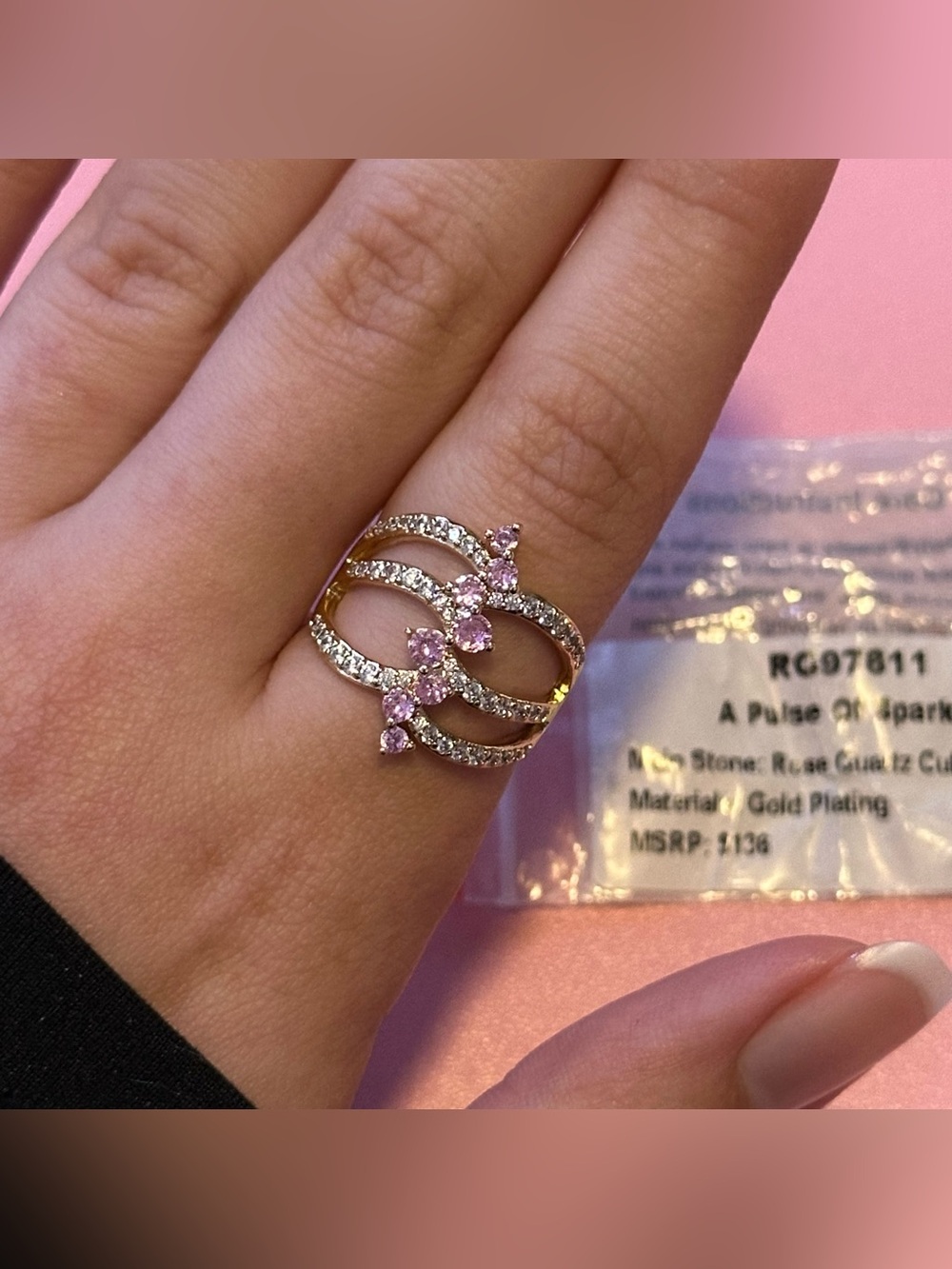 Bomb Party OG Ring “A pulse Of Sparkle” Size 8 Brand New!